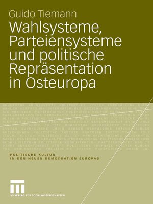 cover image of Wahlsysteme, Parteiensysteme und politische Repräsentation in Osteuropa